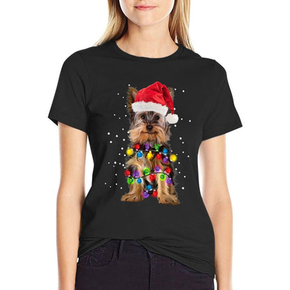 Yorkie Christmas Yorkie Dog Xmas Gift  Rolled Sleeves T-Shirt