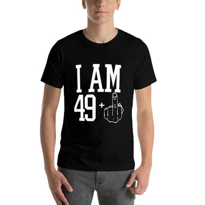 I Am 49 Plus Middle Finger Sarcastic 50th Birthday Gift  Soft T-Shirt