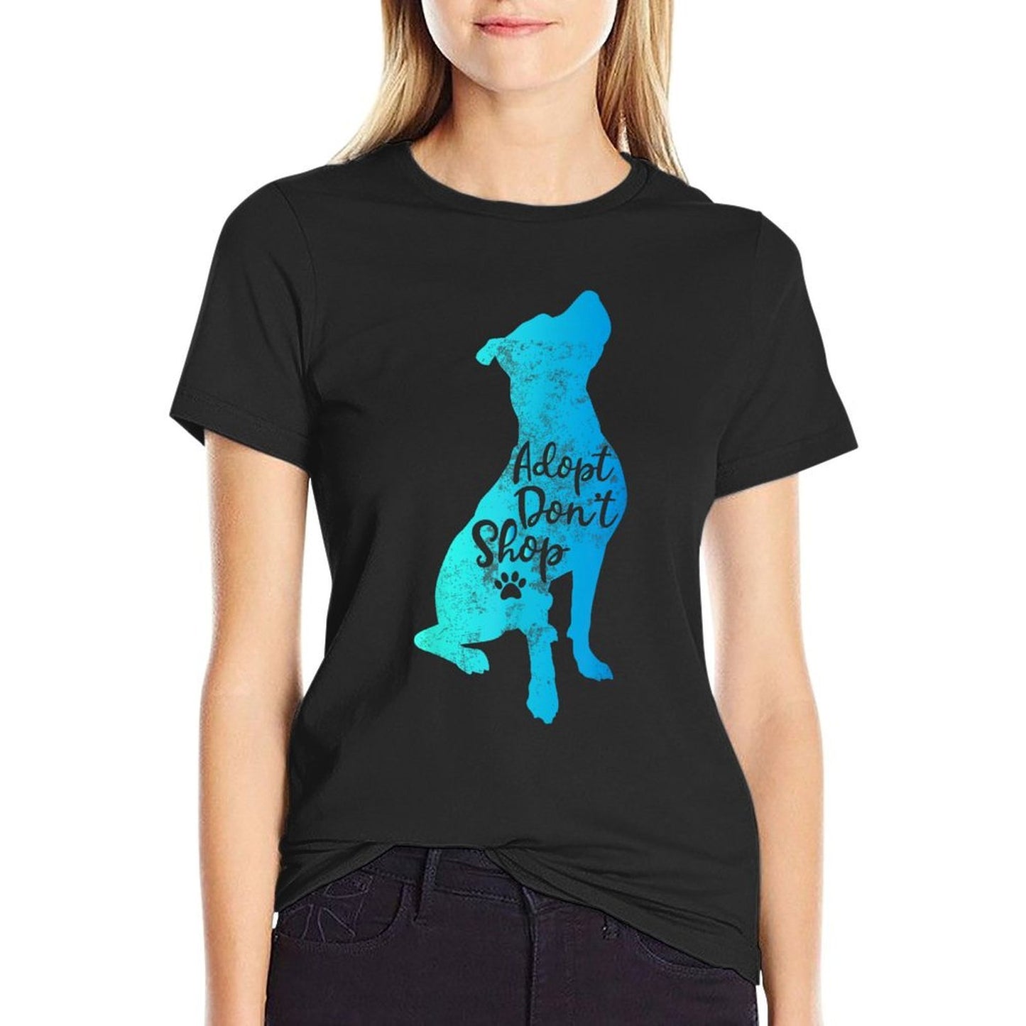 Pitbull Adopt Dont Shop Pitbulls Dog Mama Cute Pittie Mom  Ribbed Collar T-Shirt