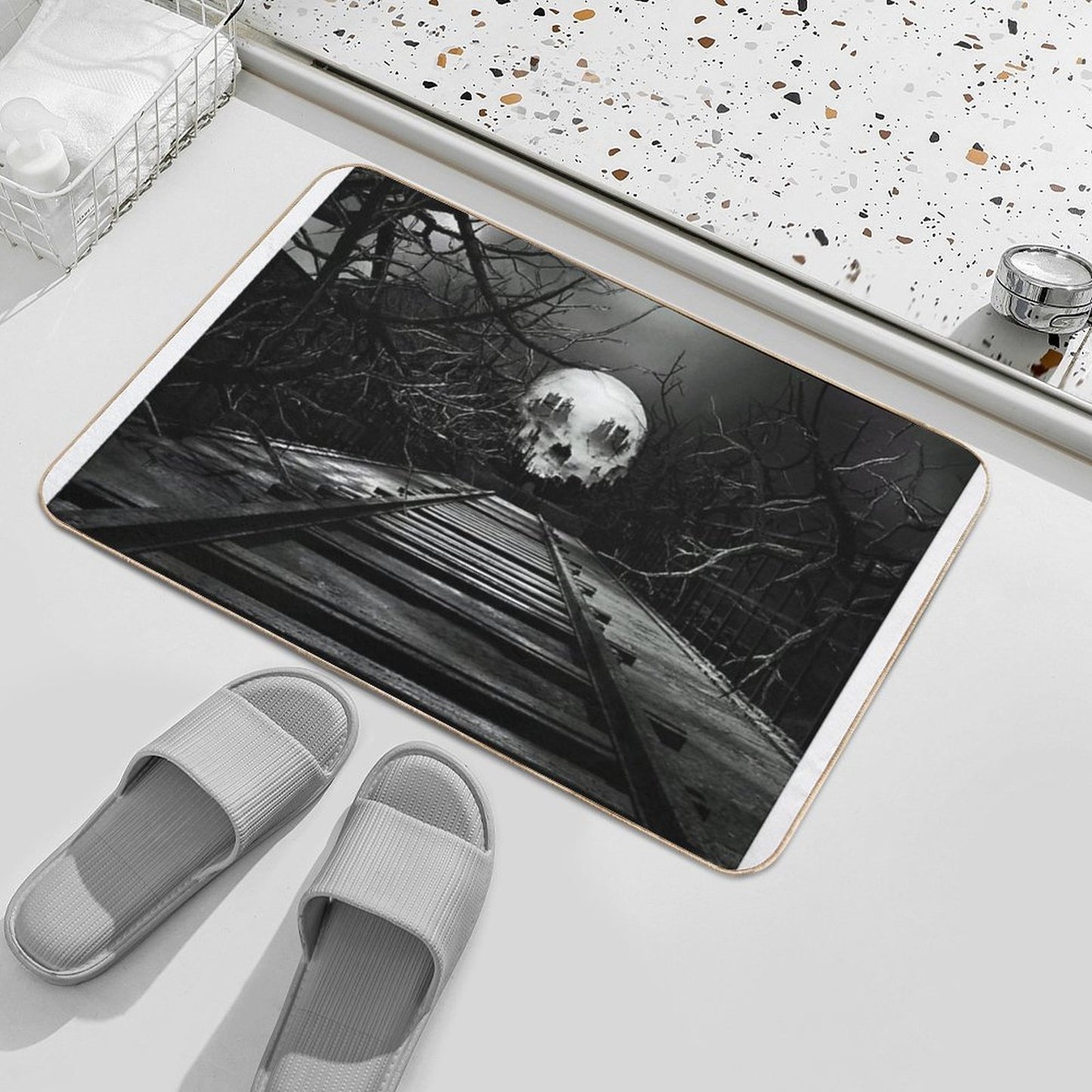 End of The Line  Fade-Resistant Bath Mat