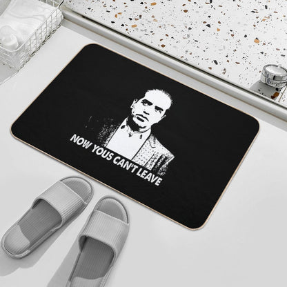 Now Yous Can't Leave Art Retro Black And White  Absorbent Bath Mat