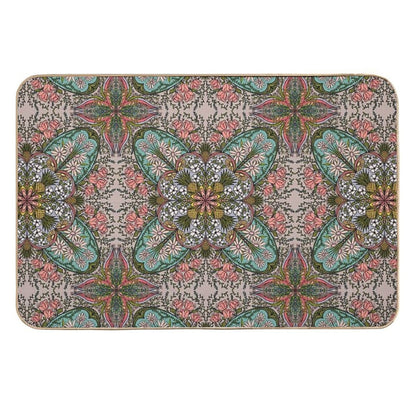 Boho Rose Pineapple Medallion  Dirt-Trapping Bath Mat