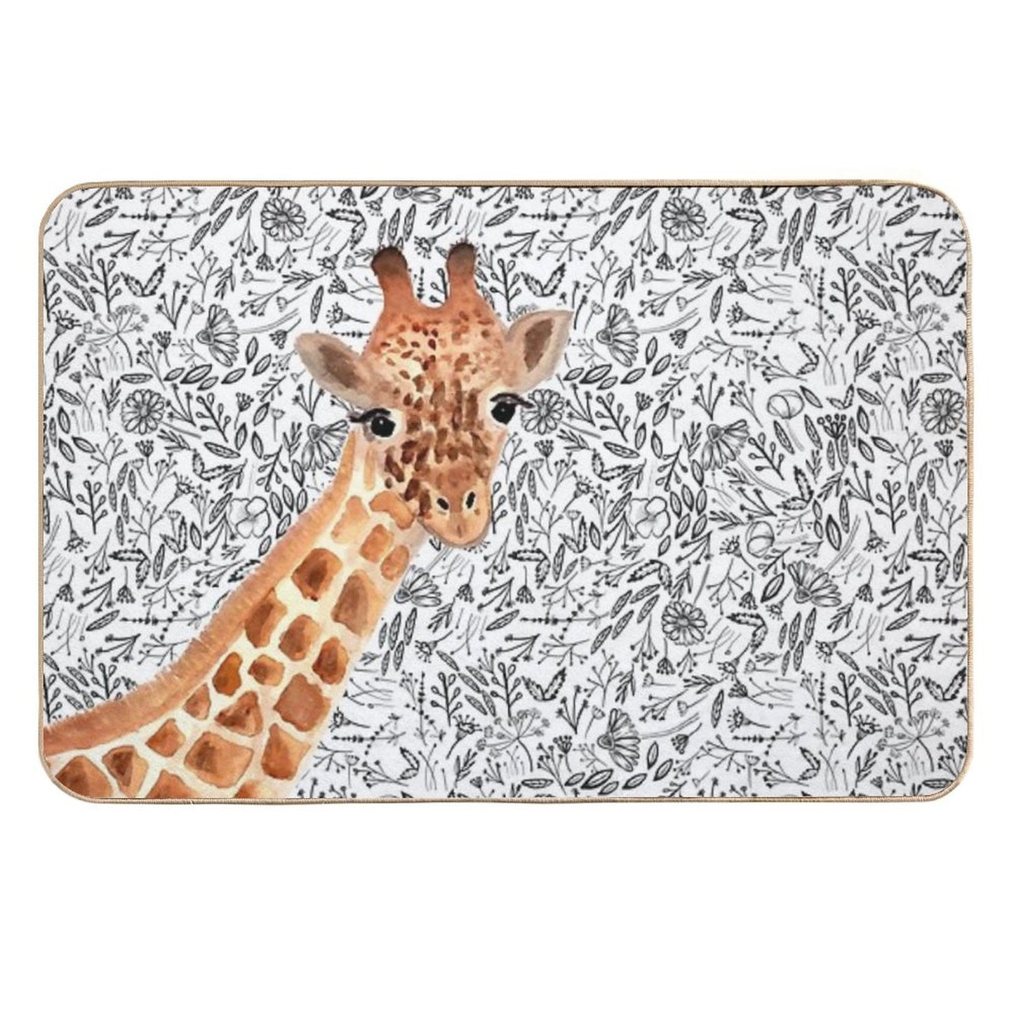 Watercolor Giraffe  Versatile Bath Mat