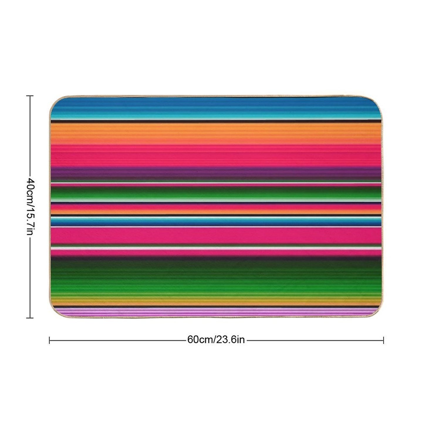 Mexican Blanket Striped Fiesta Serape  Stain-Proof Bath Mat