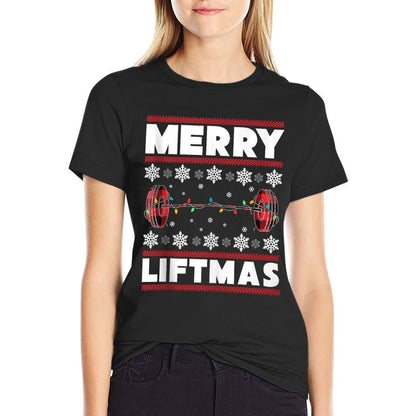 Merry Liftmas Funny Christmas Gym Workout Fitness Gift  Durable T-Shirt