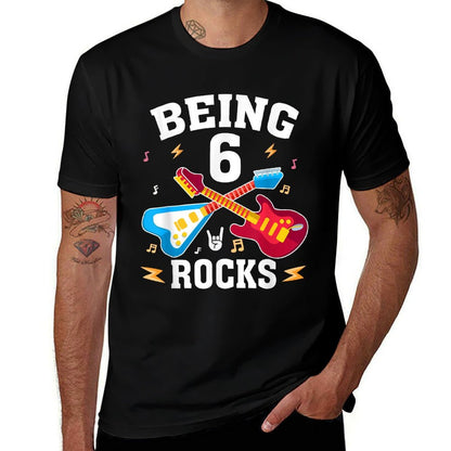 6th Birthday Rock Music 6 Year Old Party Kids  Soft T-Shirt