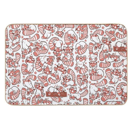 Red Panda All over Pattern Spread  Slip-Resistant Bath Mat