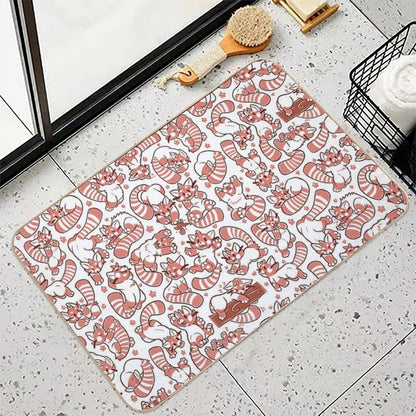 Red Panda All over Pattern Spread  Slip-Resistant Bath Mat