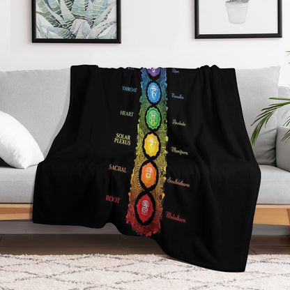 7 Chakra Symbols & Names - 62 VTBBG Shrink-resistant Throw Blanket