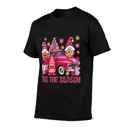 Tis The Season Pink Christmas Gnomes Pink Truck Xmas Holiday  Soft T-Shirt