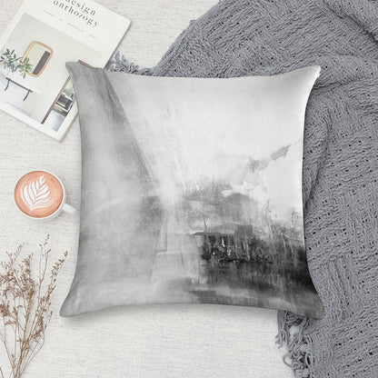 Gray Abstract Soft Luxury Feel Throw Pillow
