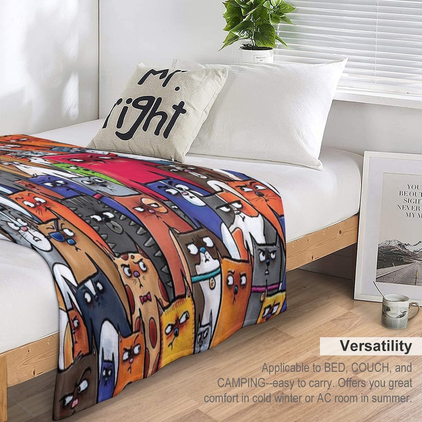 Suspicious Kitties All-season Throw Blanket