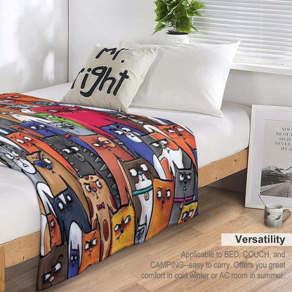 Suspicious Kitties All-season Throw Blanket