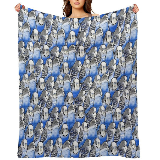 Budgie Blue Pattern All-season Throw Blanket