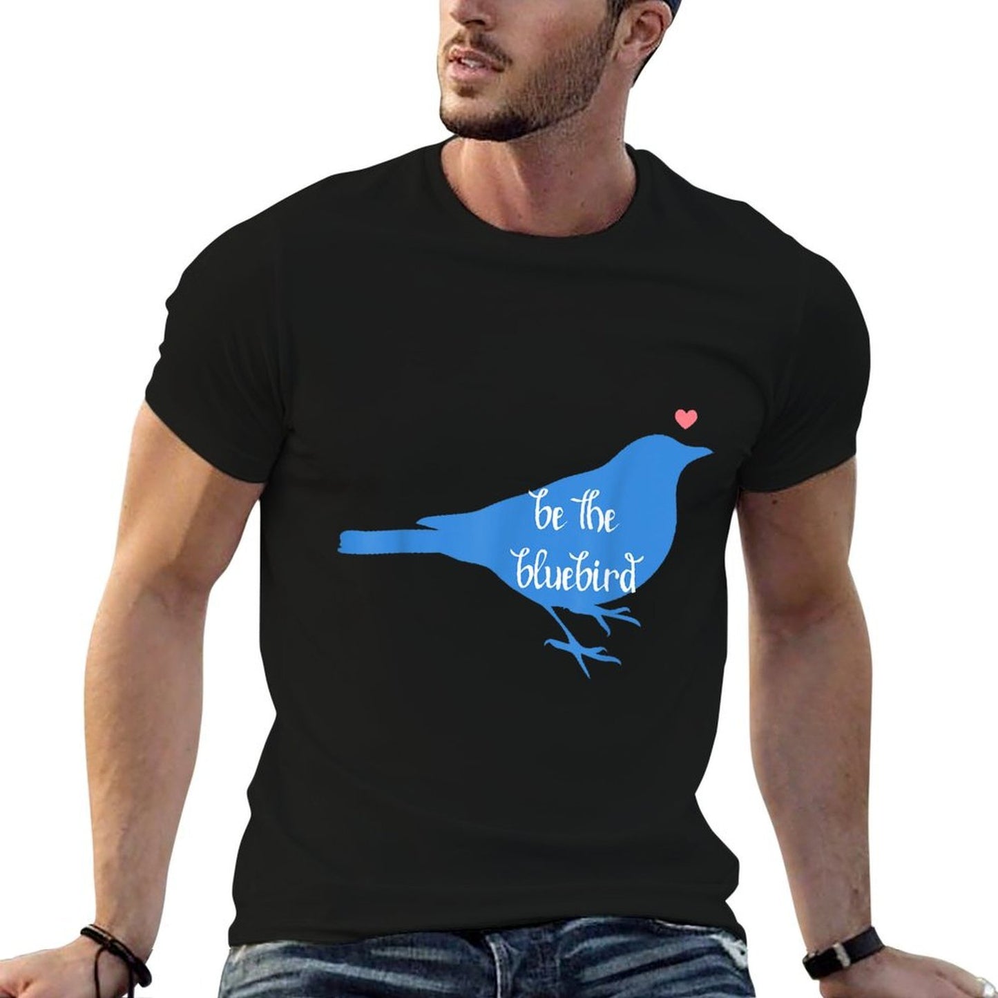 Bluebird of Happiness, Positivity, Be Happy, Zen, Kindness  Heathered Texture T-Shirt
