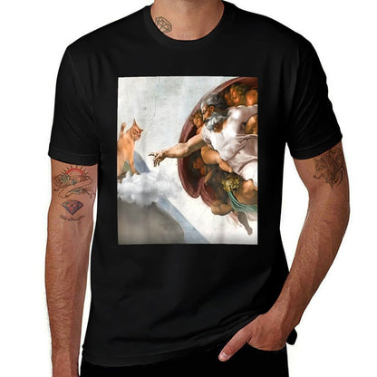 Funny Creation of Cat Meme, by Michelangelo Men Women  Vintage-inspired T-Shirt
