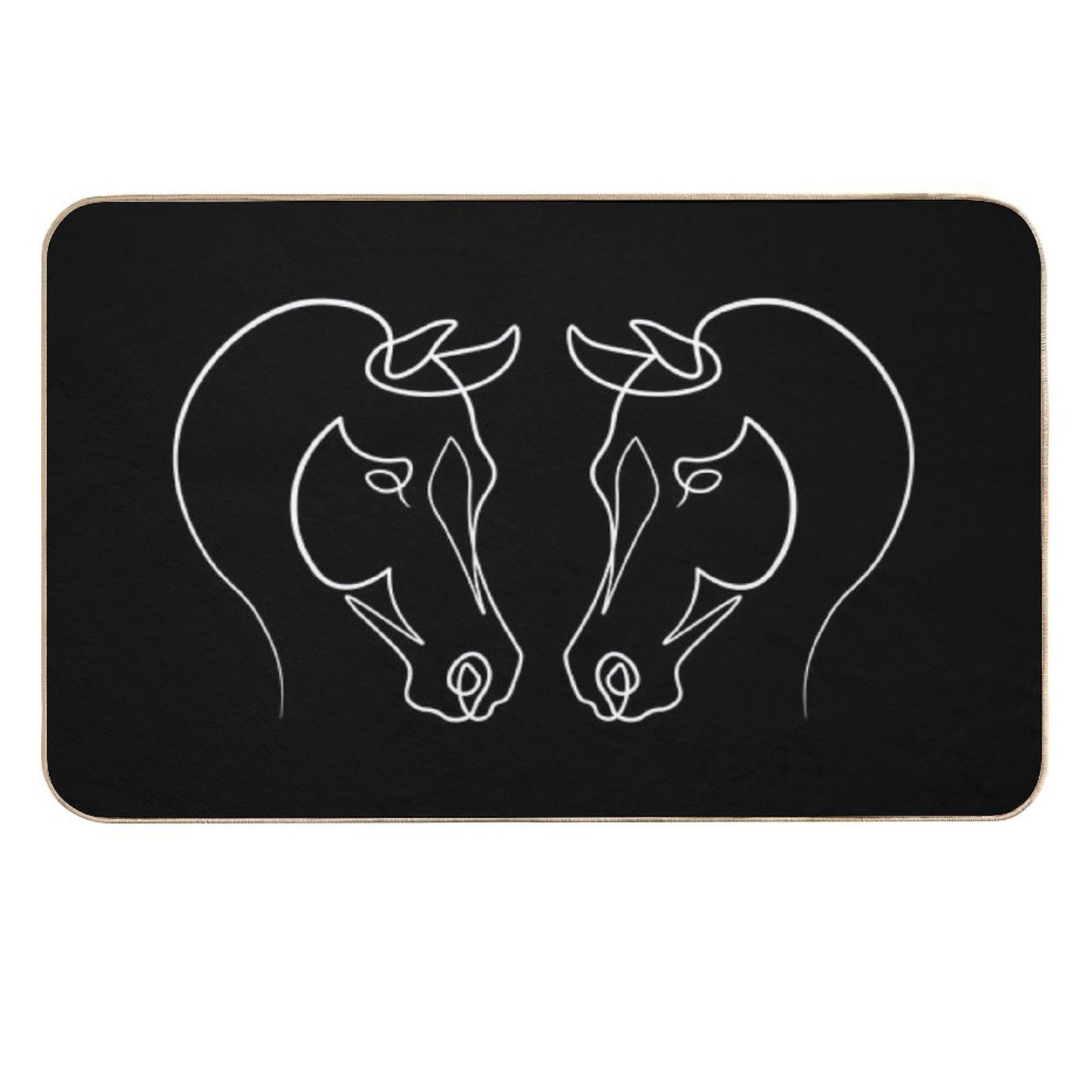Arabian Horse Face One Line Art  Multi-Purpose Bath Mat