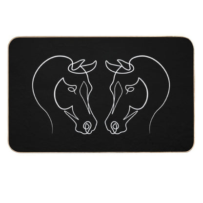 Arabian Horse Face One Line Art  Multi-Purpose Bath Mat