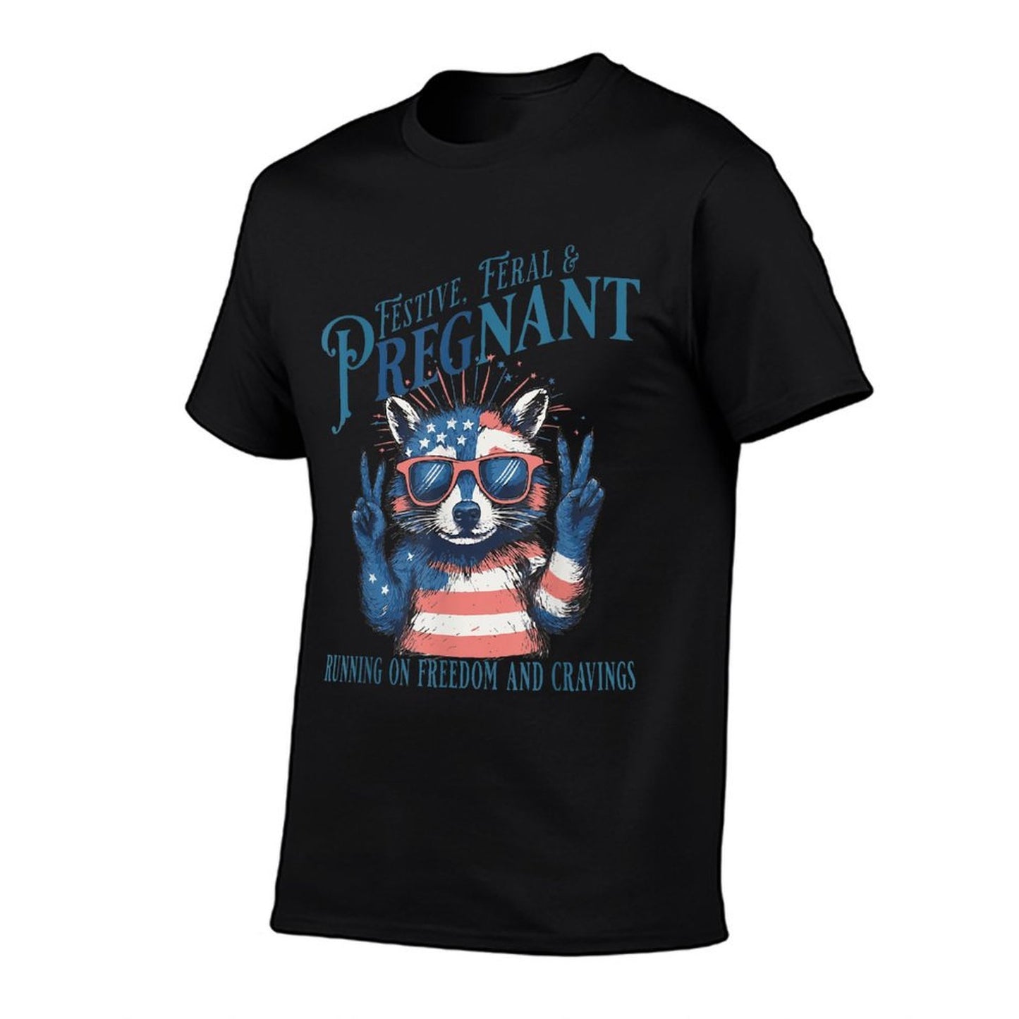 Women Feral And Pregnant 4th of July Pregnancy Announcement  Versatile T-Shirt