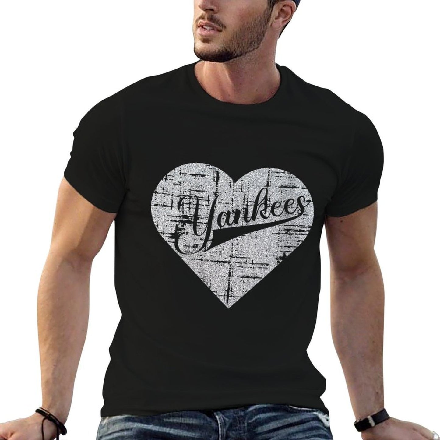 Womens Vintage Heart Yankees I Love Yankees First Name Personalized  Vintage-inspired T-Shirt