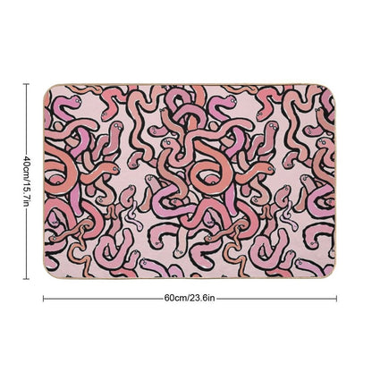 A Tangle of Worms Durable Bath Mat