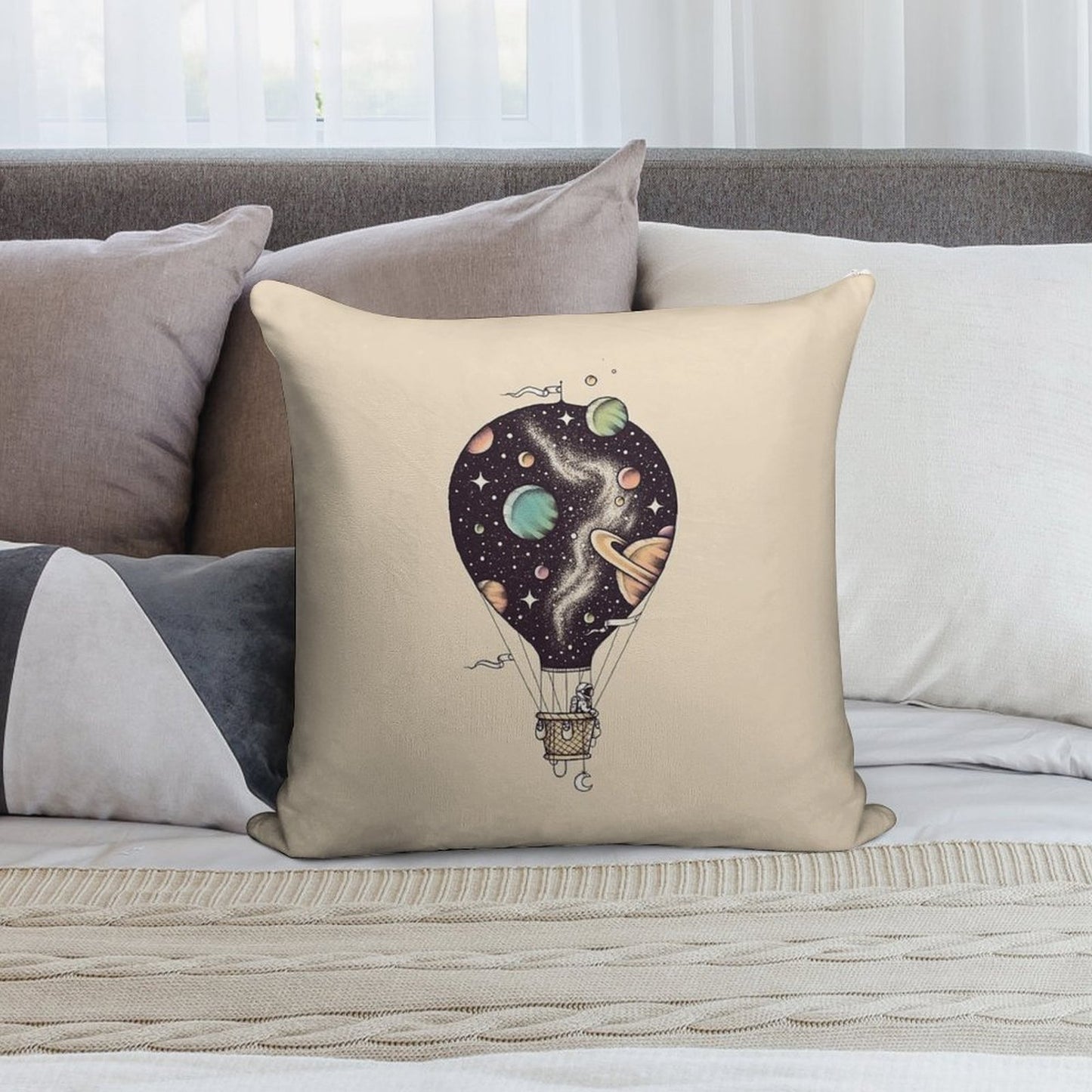 Interstellar Journey Soft Reinforced Edging Throw Pillow