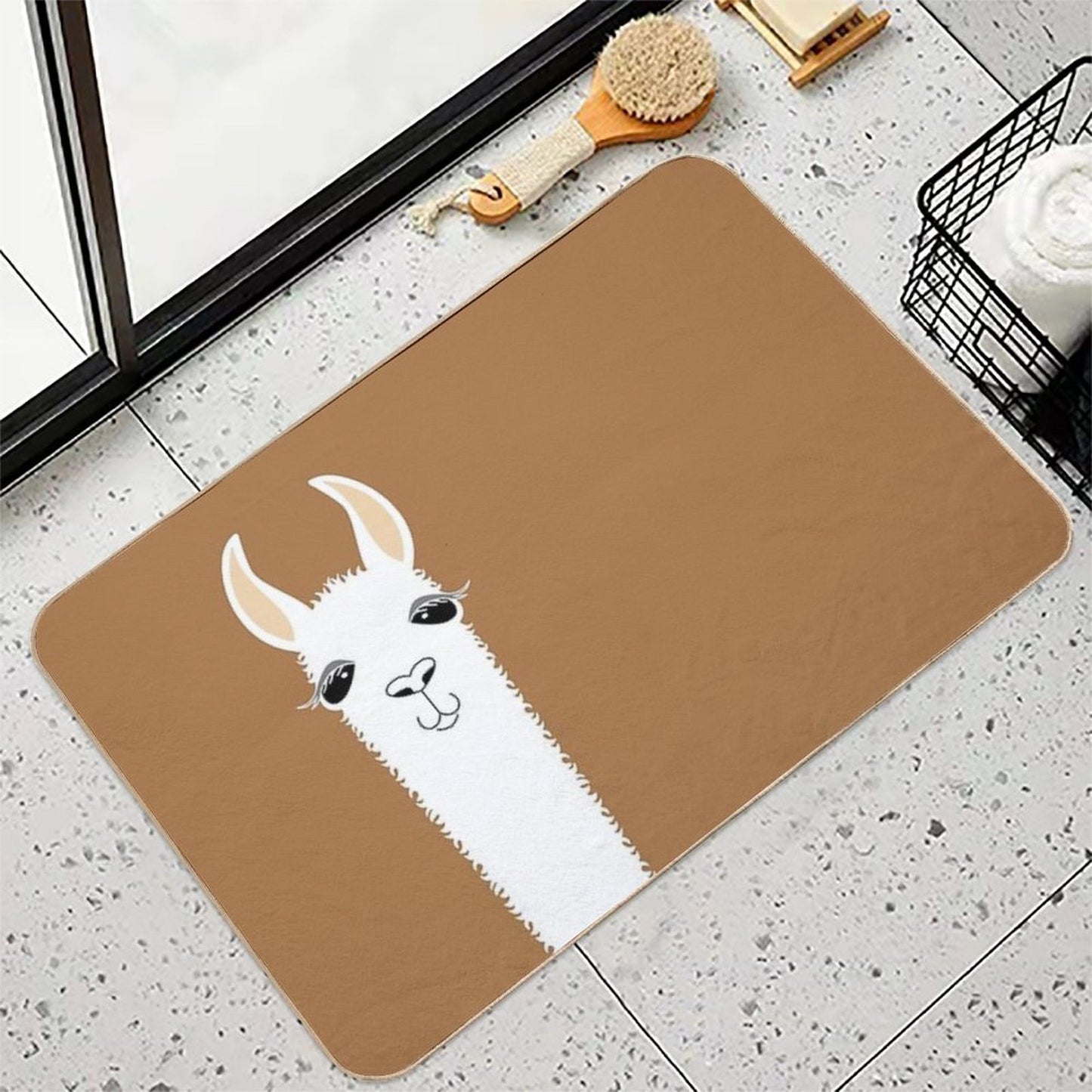 LLAMA PORTRAIT #9  Toxin-Free Bath Mat