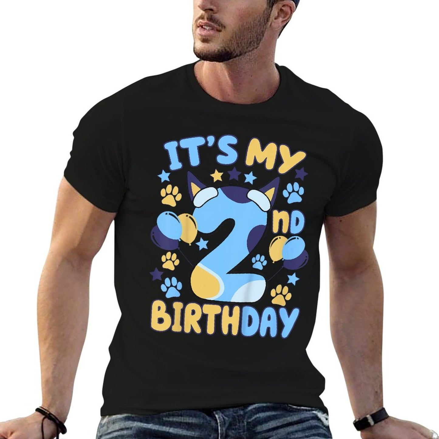 Kids 2nd Birthday Boy Girl Dog Theme Party Two 2 Year Old Bday  Relaxed-fit T-Shirt