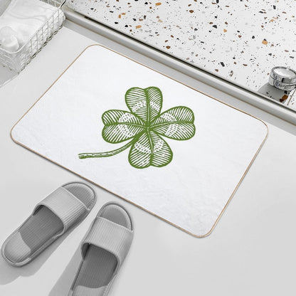Vintage Lucky Clover  Slip-Resistant Bath Mat