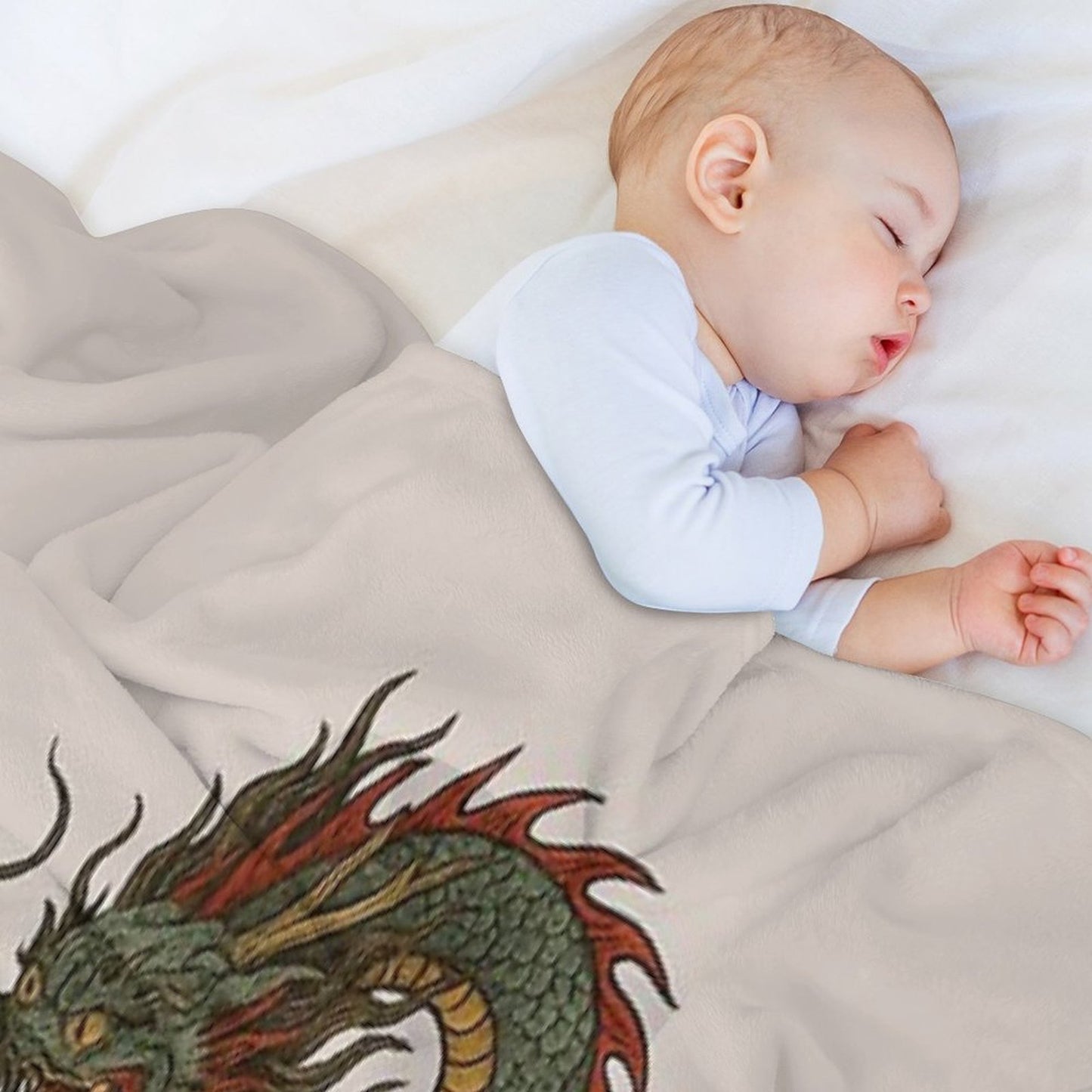 Japanese Serpentine Dragon Velvety-soft Throw Blanket