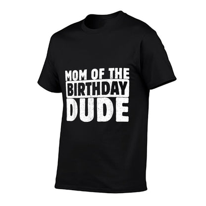 Mom Of The Birthday Dude Mommy Of The Bday Boy Bruh Party  Rolled Sleeves T-Shirt