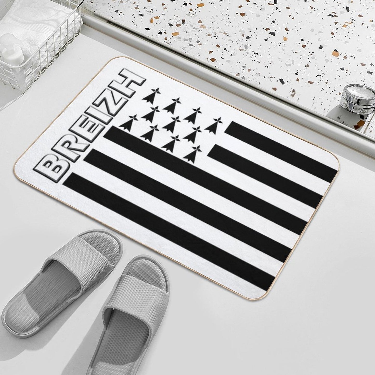 BZH - Breizh - Bretagne - Brittany France Durable Bath Mat