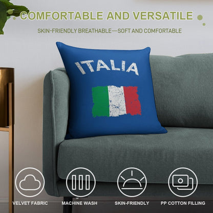 Vintage Italian Flag Soft Luxury Feel Throw Pillow