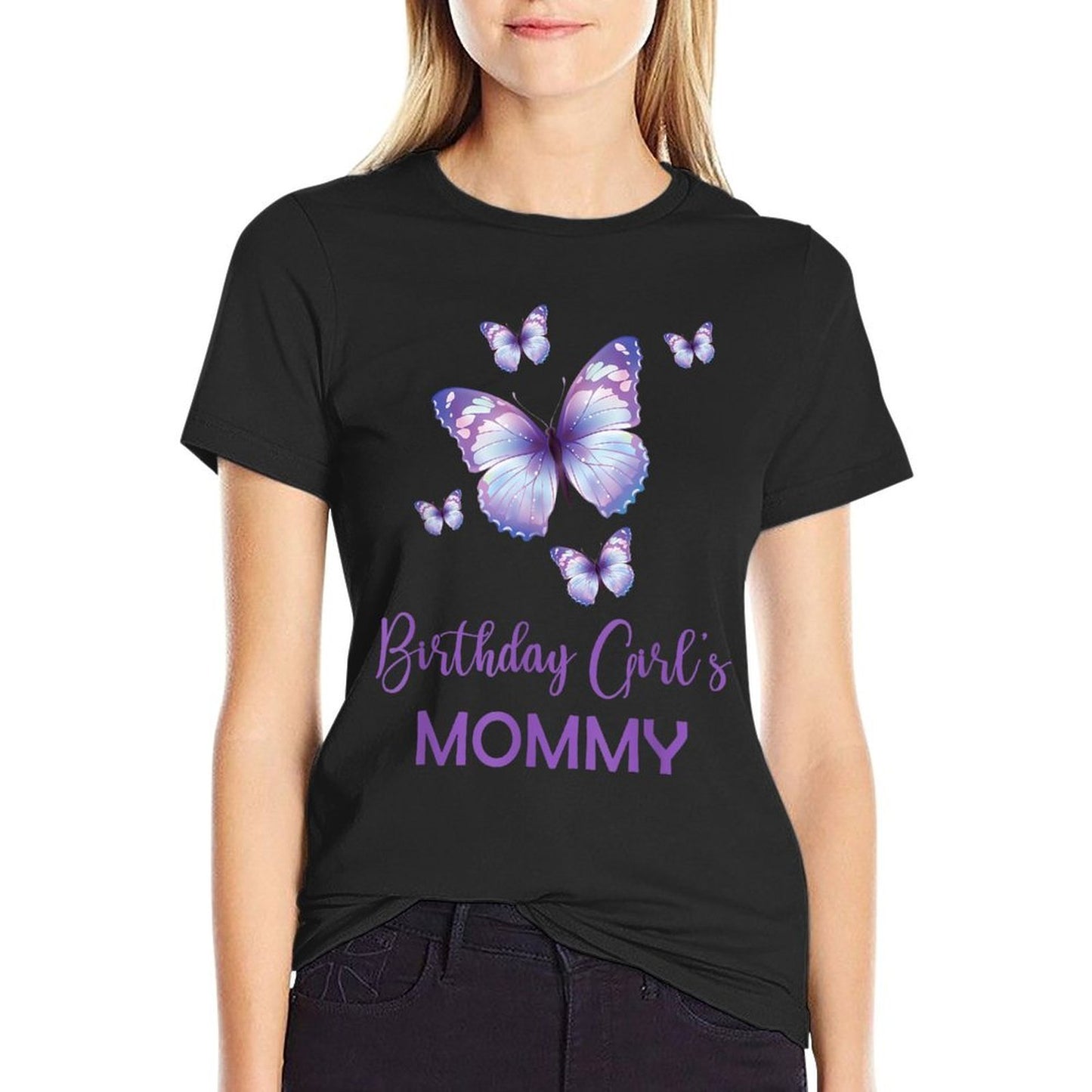 Mommy of The Birthday for Girl Butterfly Family 1st Birthday  Durable T-Shirt