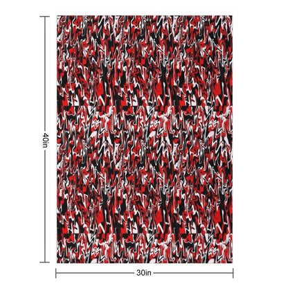 Red, Black, & White Love Durable Throw Blanket