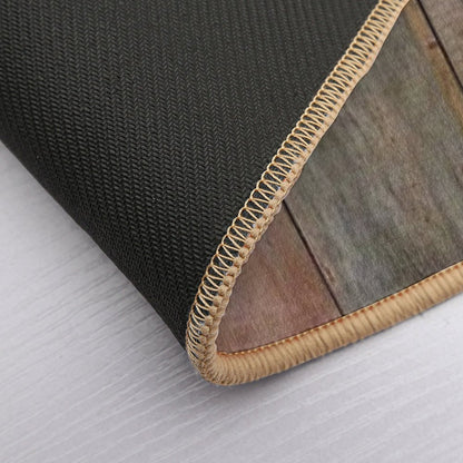 Farmhouse Chic Rustic Western Country Primitive Barn Wood  Fade-Resistant Bath Mat
