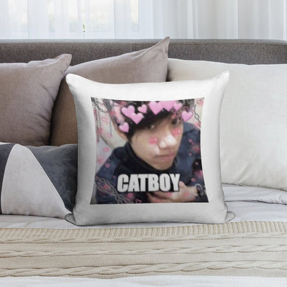 Catboy Quackity Soft Decorative Cover Throw Pillow