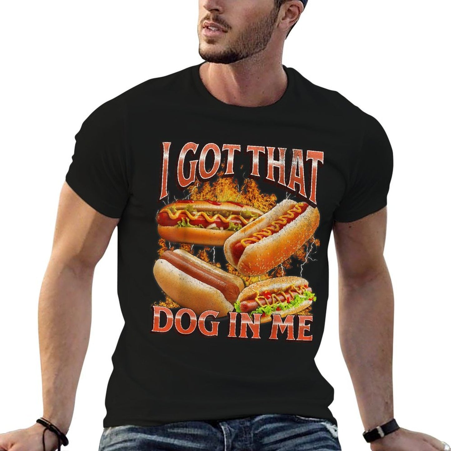 I Got That Dog In Me Funny Hot Dog Glizzy Meme Bootleg Men Women  Stretchy T-Shirt