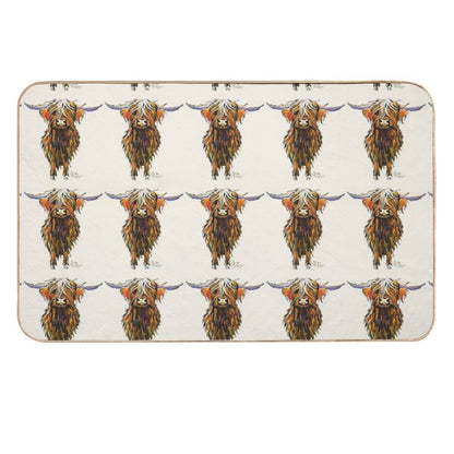 Scottish Highland Cow ' STEWART ' by Shirley MacArthur  Long-Lasting Bath Mat