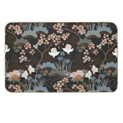 Japanese Garden Dark  Non-Slip Bath Mat