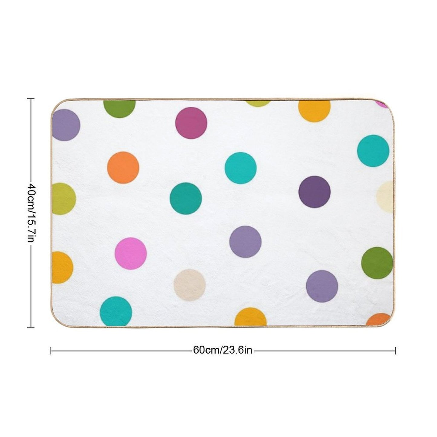 Colourful Dots Large on White  Dirt-Trapping Bath Mat