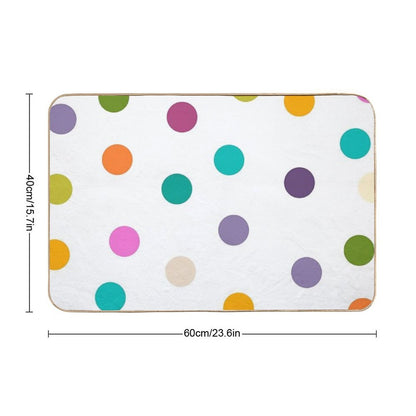 Colourful Dots Large on White  Dirt-Trapping Bath Mat