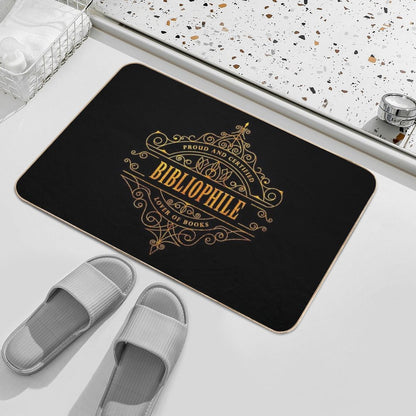 Gold Bibliophile - Black  Rapid-Drying Bath Mat