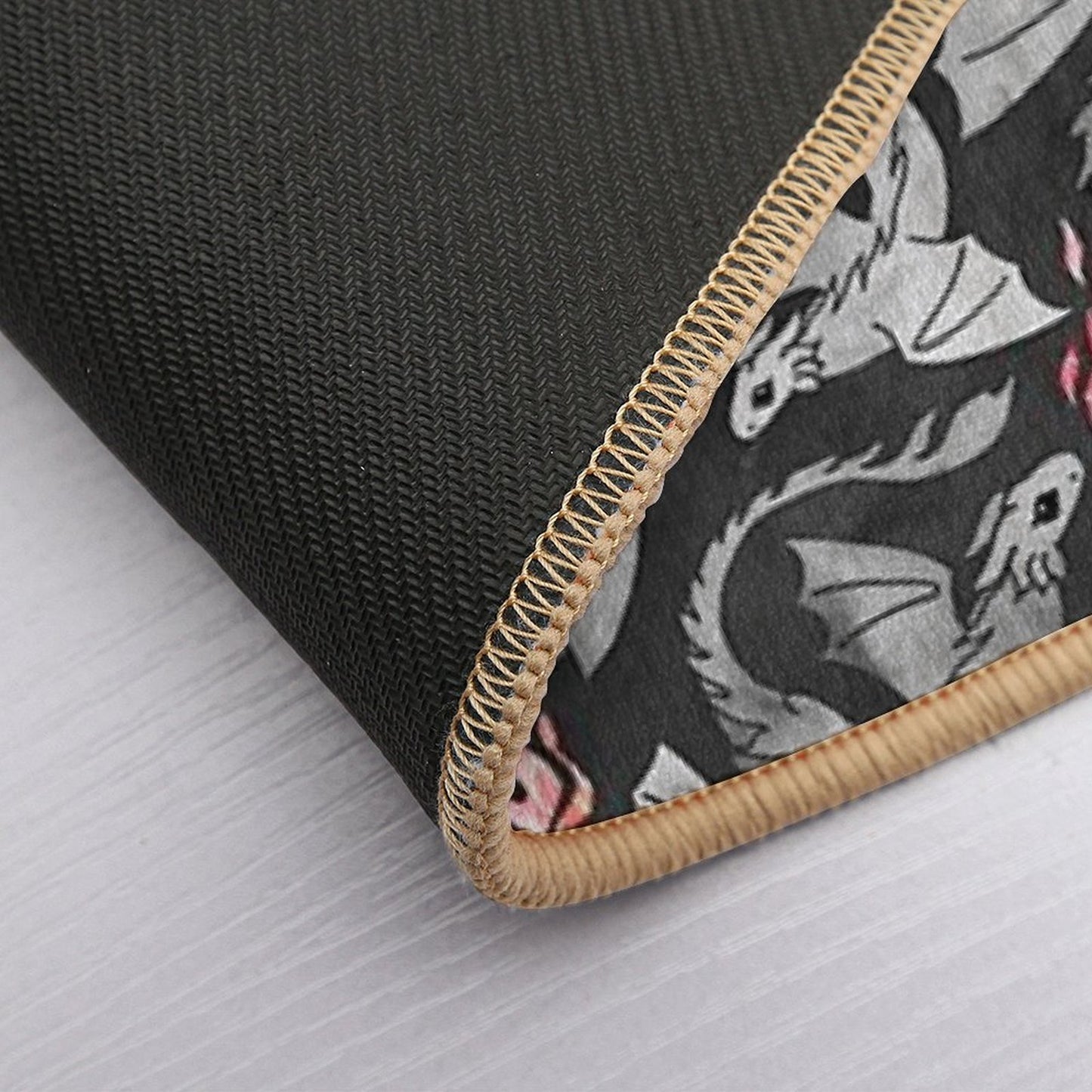 Dragon Fire Dark Grey And Black Durable Bath Mat