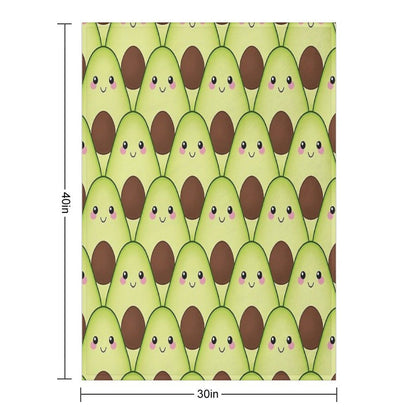 Cute Avocados Tile Plush Throw Blanket