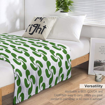 Green Basque Cross Lauburu Euskadi Plush Throw Blanket