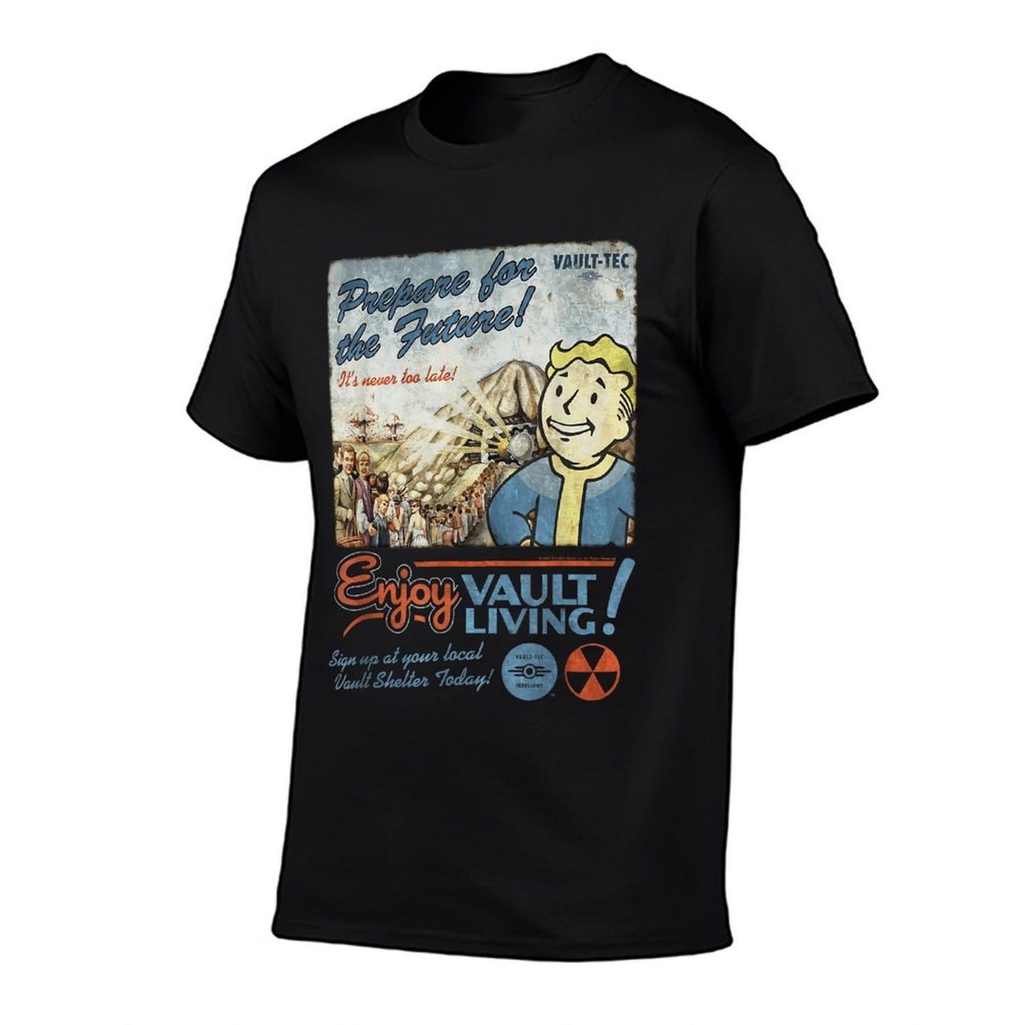 Fallout Video Game Enjoy Vault Living Vault-Tec Retro Ad  Versatile T-Shirt