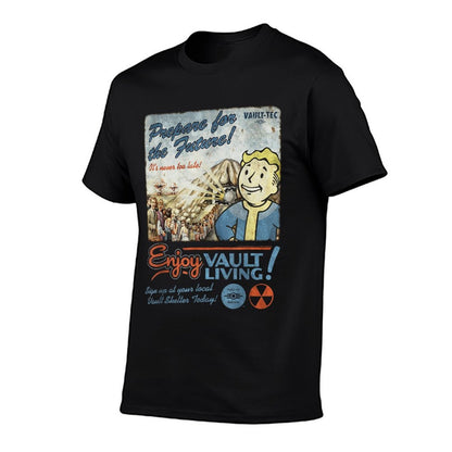 Fallout Video Game Enjoy Vault Living Vault-Tec Retro Ad  Versatile T-Shirt