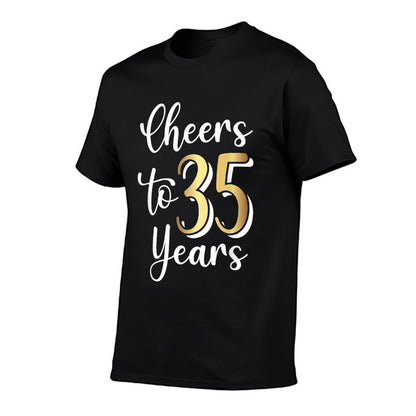 Cheers to 35 35th Birthday  Oversized Silhouette T-Shirt