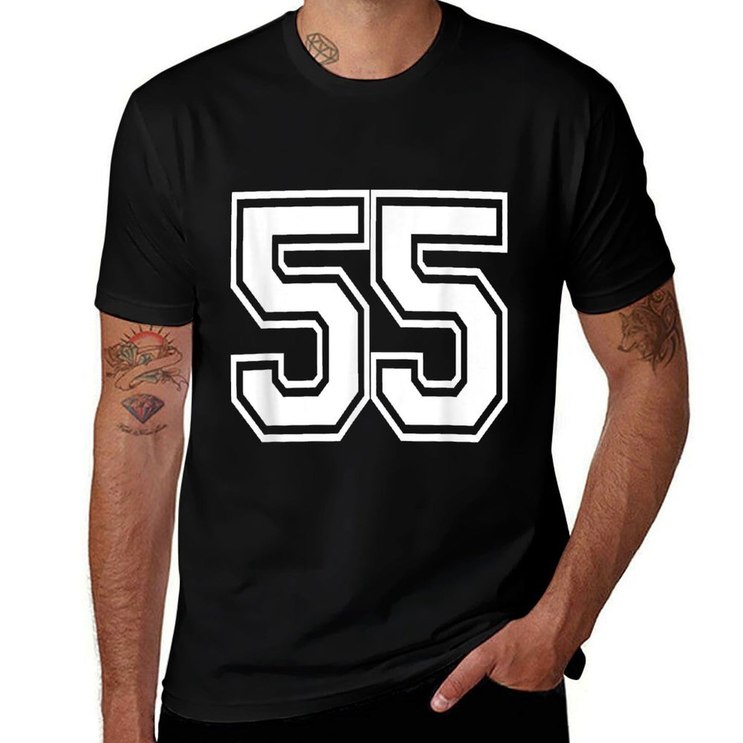 Number 55 Birthday Varsity Sports Team Jersey  Easy-care T-Shirt
